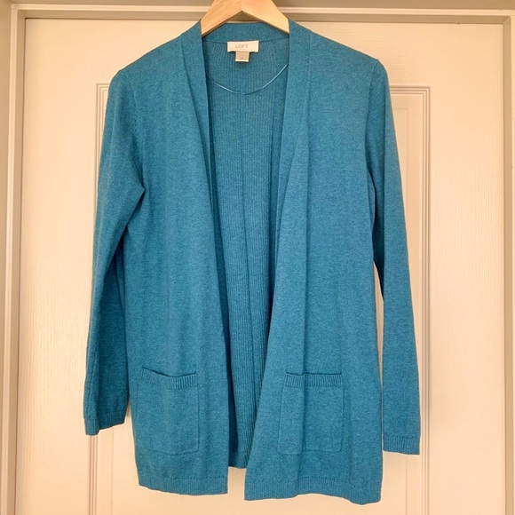 LOFT Sweaters - LOFT Blue Open Front Cardigan | Medium